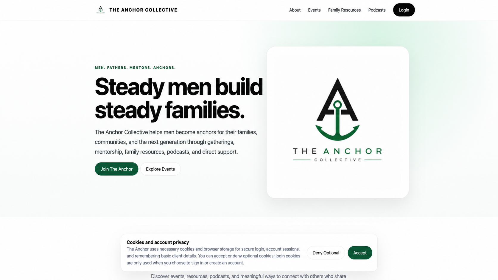 The Anchor Collective homepage