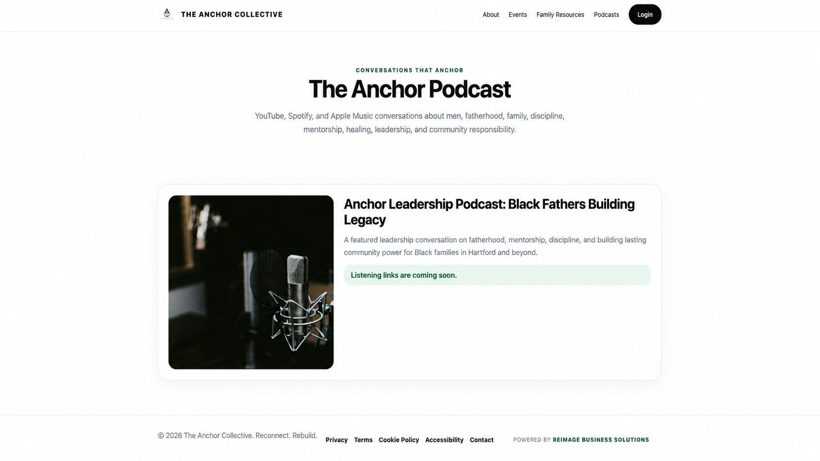 The Anchor Collective podcast page