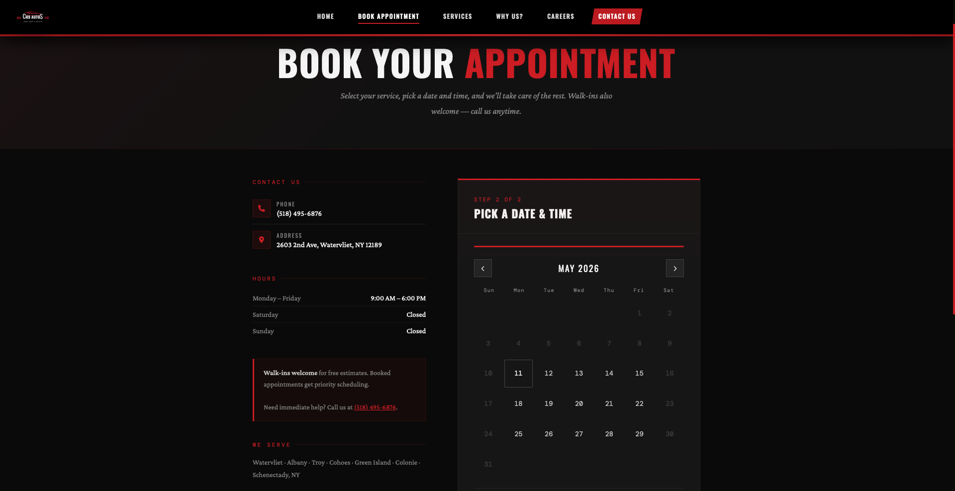 Booking Page