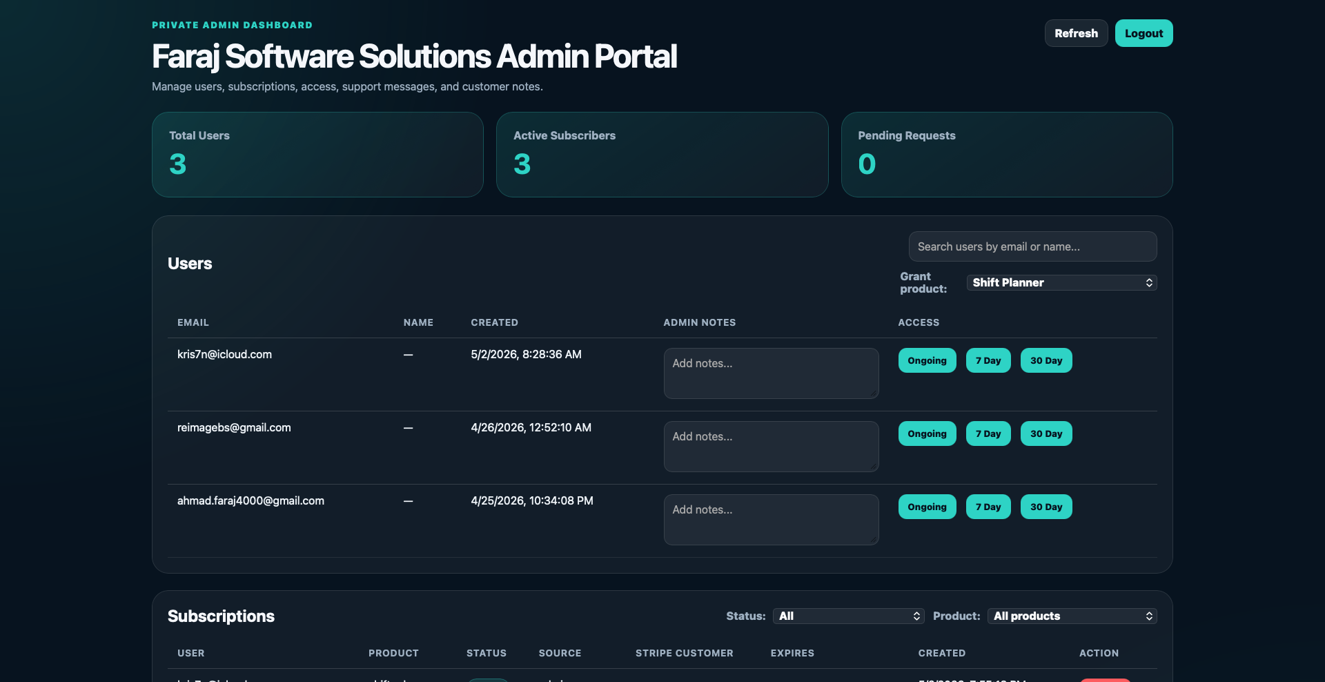 Admin Portal