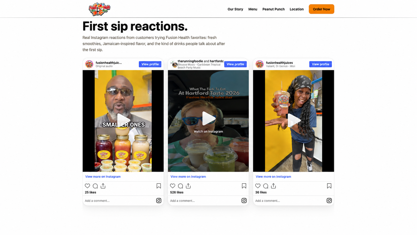 Fusion Health Juice Bar customer reactions