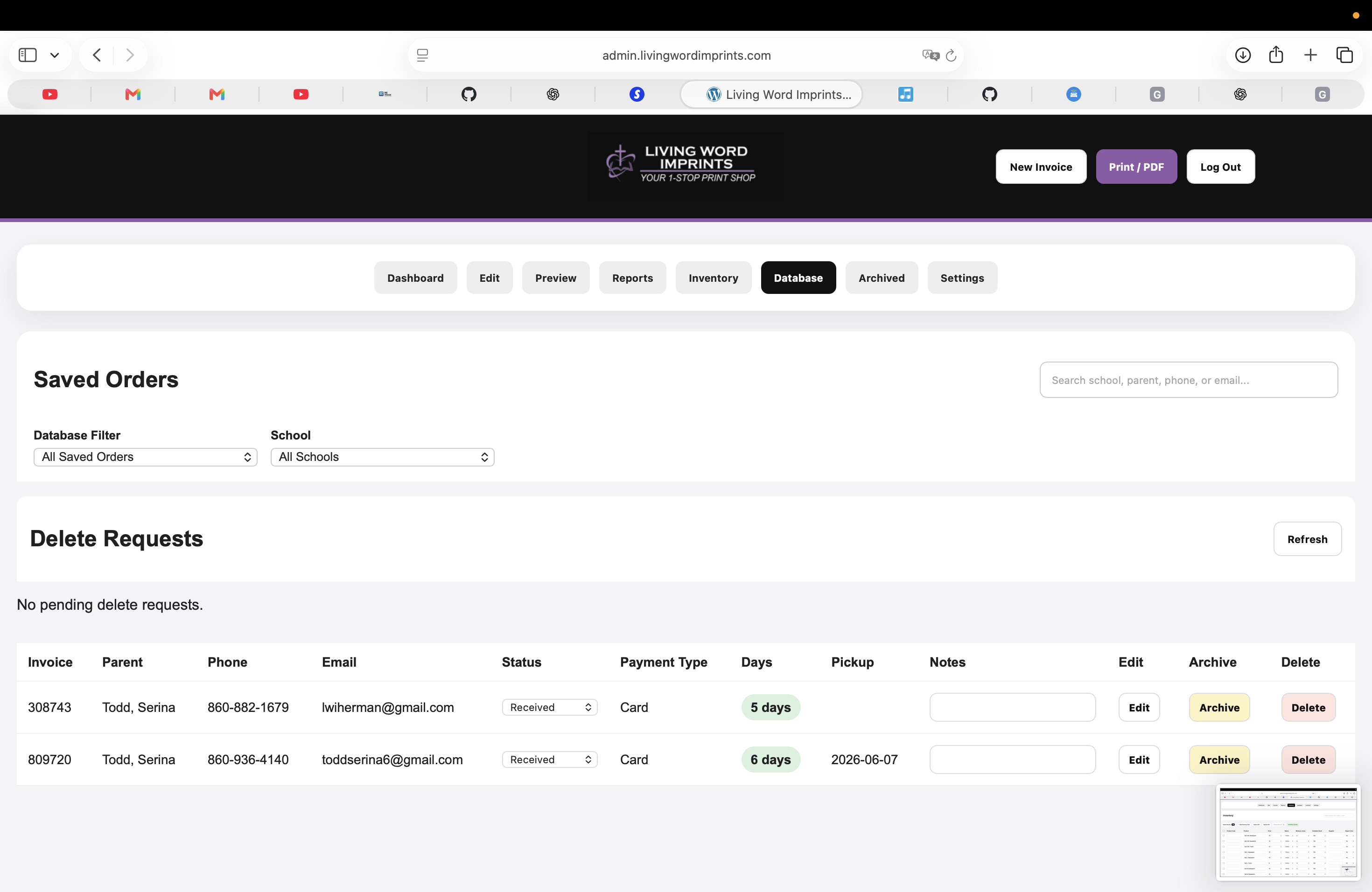 Living Word database system