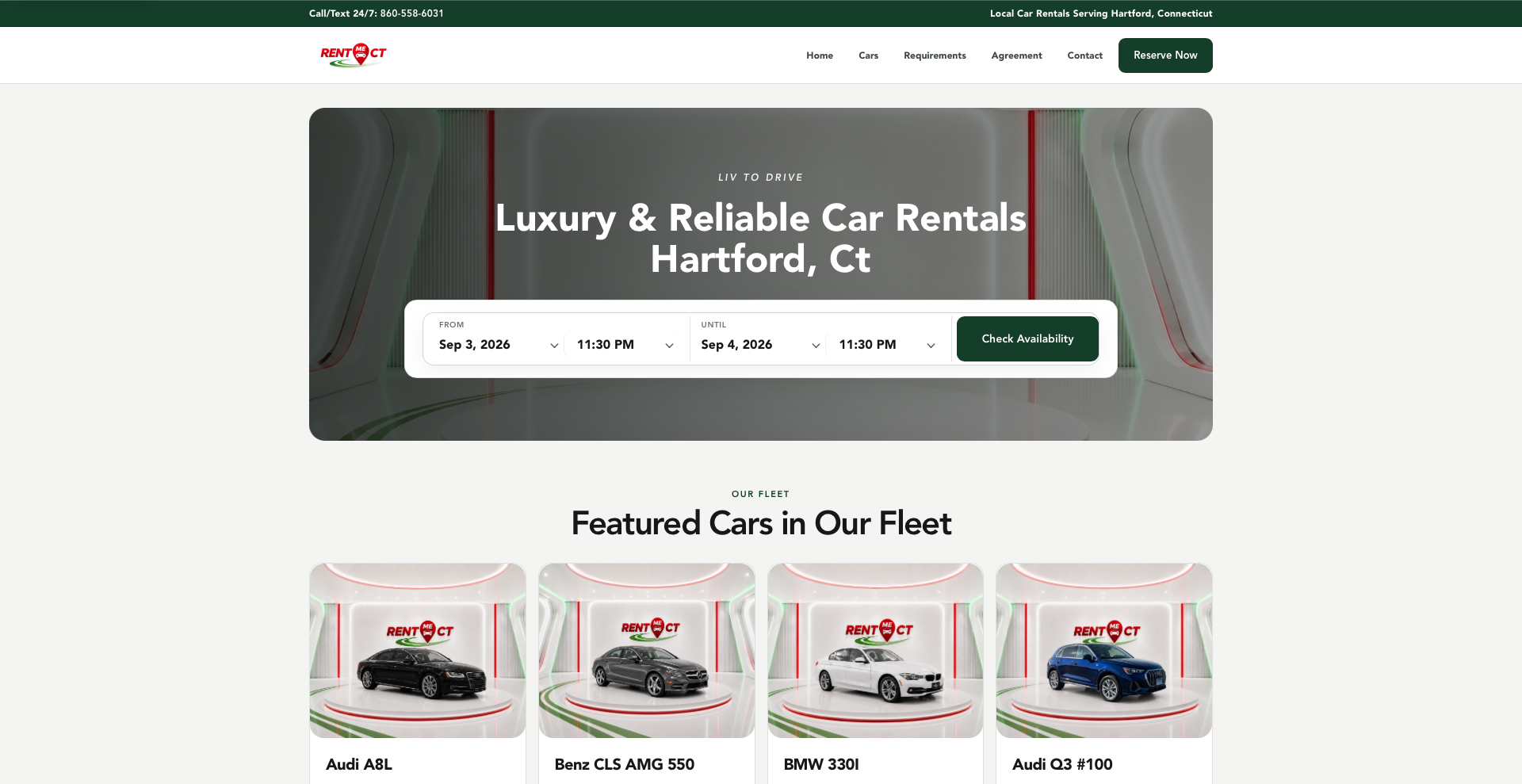 Current RentMeCT reservation website