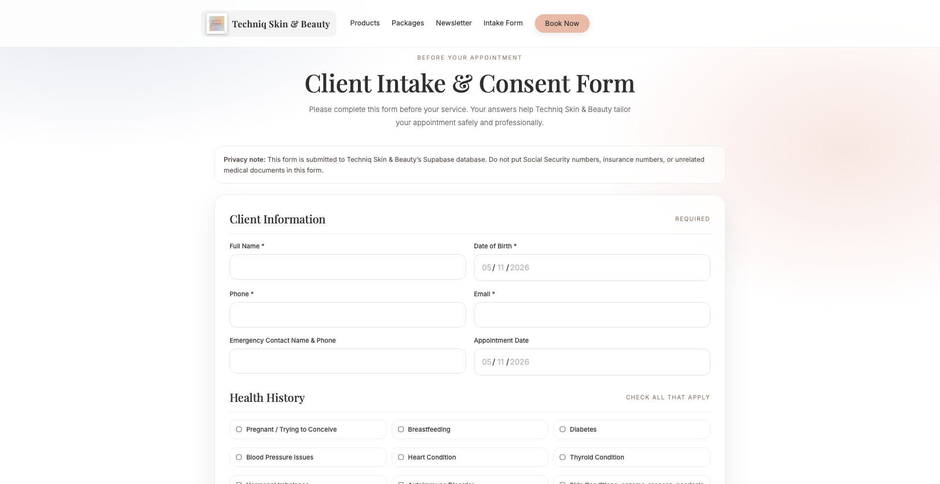 In take Form